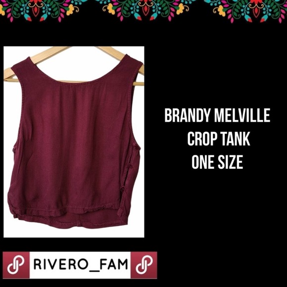 Brandy Melville Tops - BRANDY MELVILLE | BURGUNDY CROP TANK | SIZE ONE-SIZE